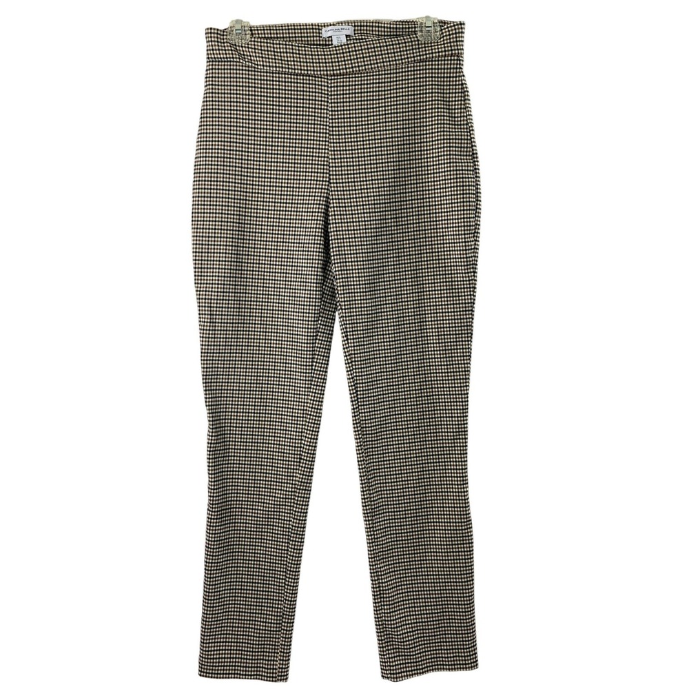 Carolina Belle Pants Women 6 Brown Black Check Ankle Dark Academia Office Preppy